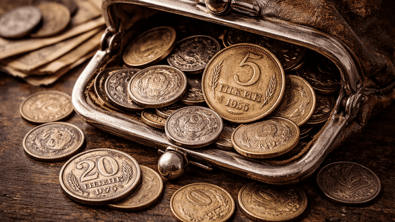 Старая советская мелочь из забытых кошельков и ...