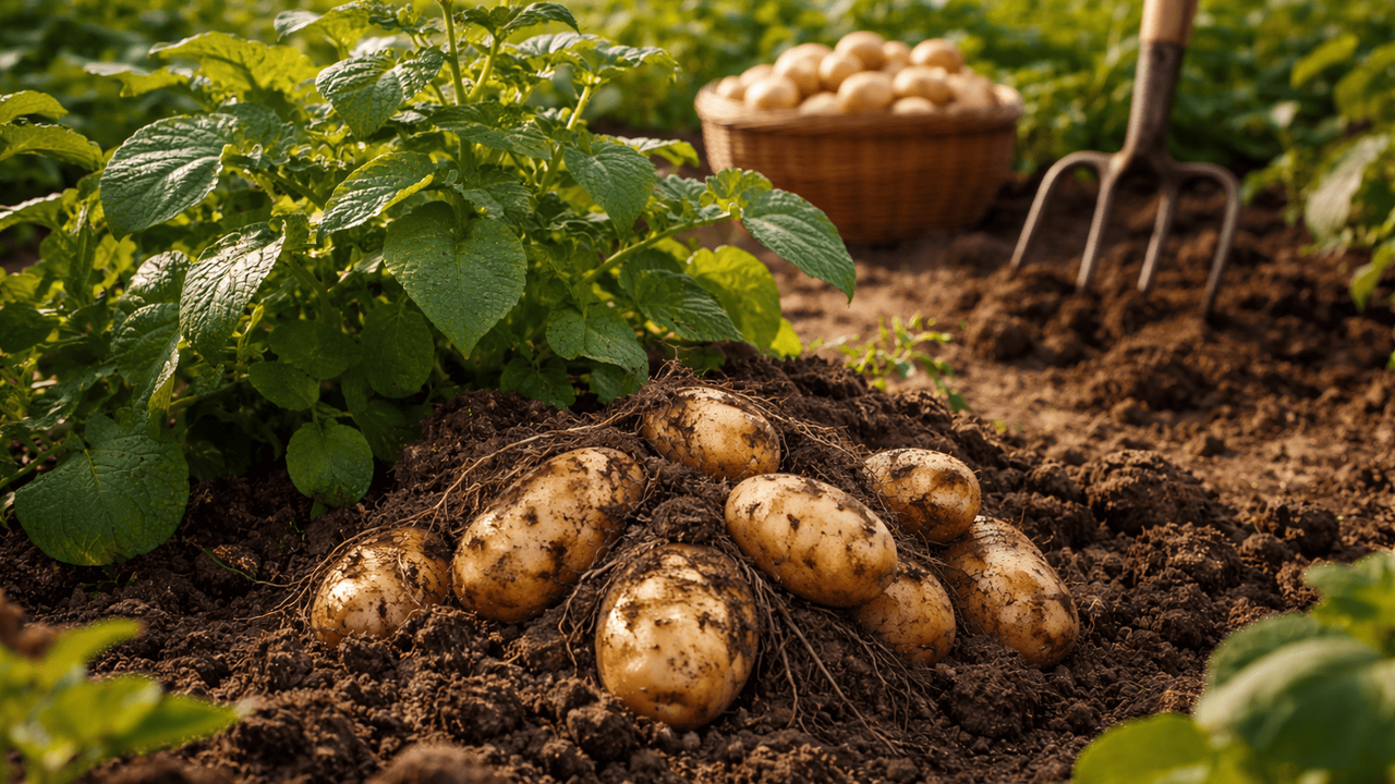 Обычная обработка лунки перед посадкой картофел...