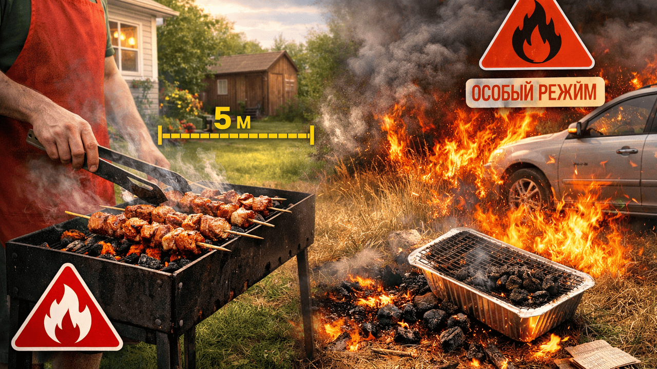 Мангал — это открытый огонь, поэтому «как-нибуд...