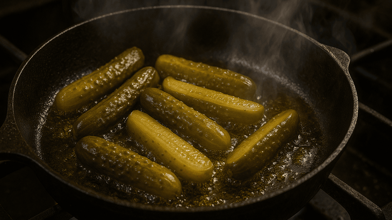 Пожарил солёные огурцы и опешил: никогда не ел такой вкусный салат — приготовлю на Новогодний стол однозначно Этот салат способен превратить обычный ужин в с...