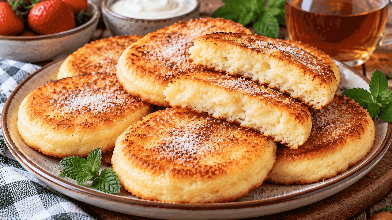 Как приготовить сладкие лепёшки из манки на ско...