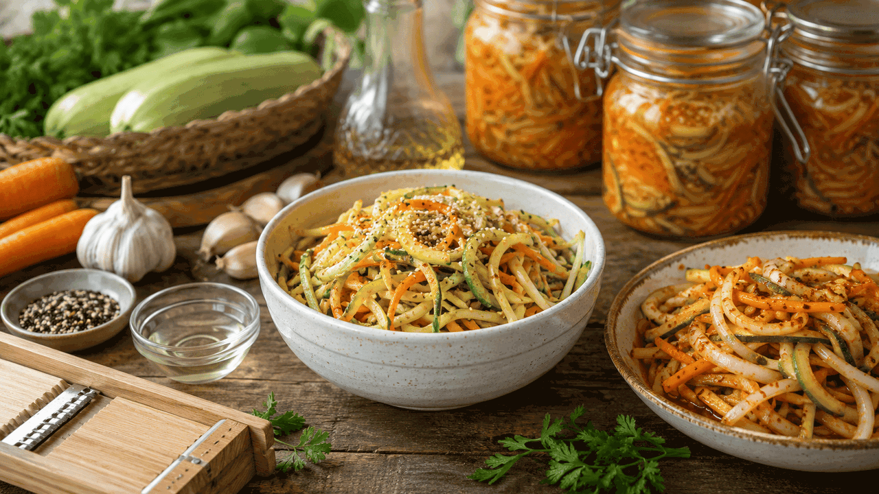 Кабачки легко превращаются в острую закуску: он...