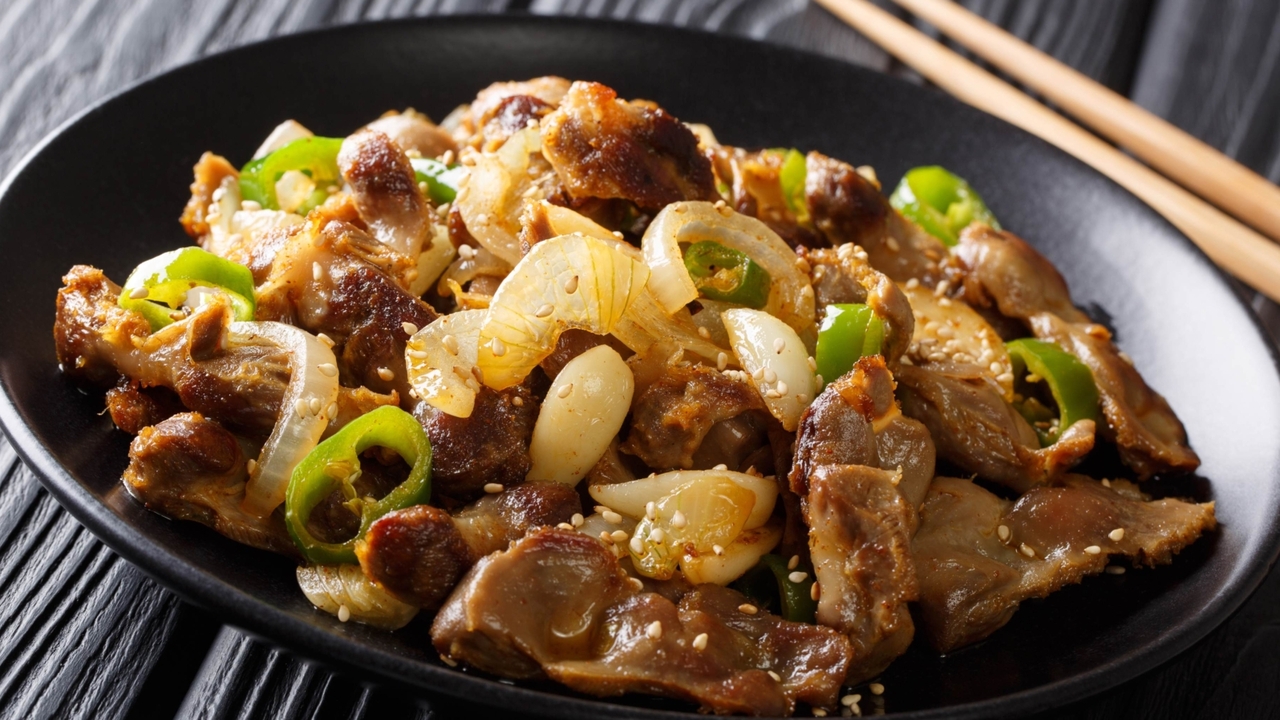 Куриные сердечки по-корейски покоряют за вечер: пикантная закуска, готовая за пару часов Маринованные куриные сердечки — необычное, но о...