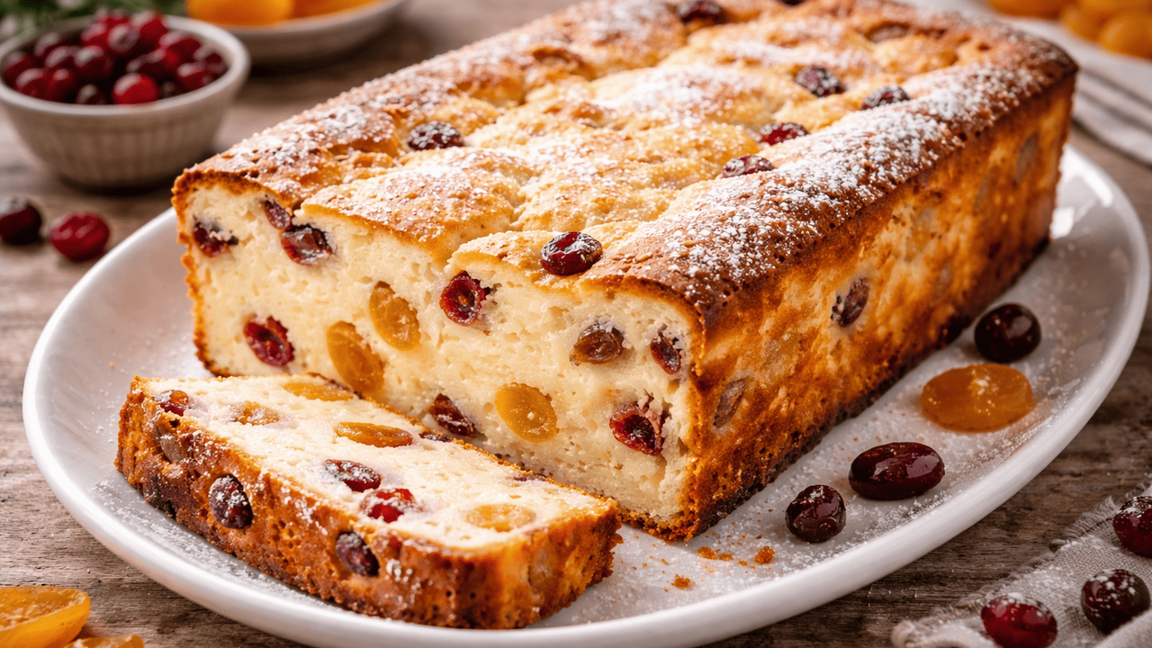 Эта нежная творожная запеканка с сухофруктами п...