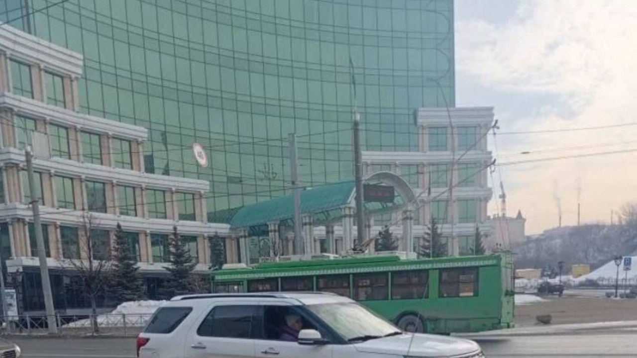 В Казани на перекрестке улиц Пушкина и Профсоюз...