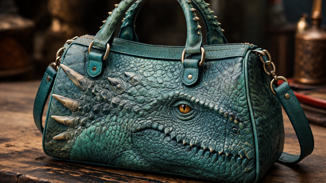 В Амстердаме показали необычную бирюзовую сумку...