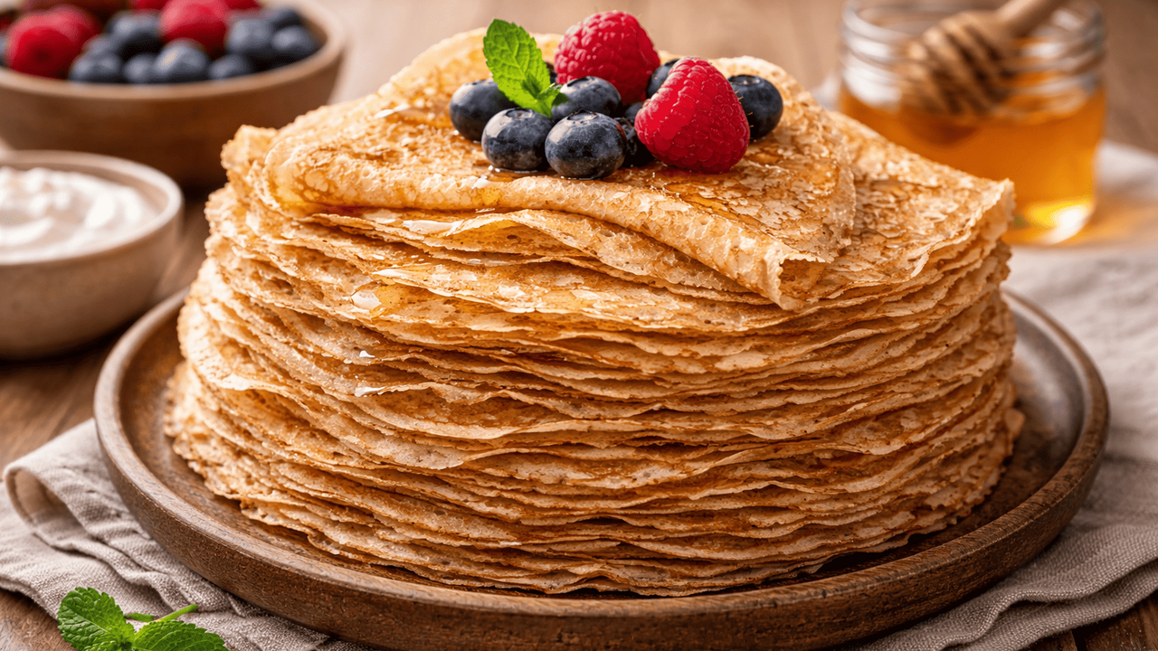 Тонкие и кружевные блины с идеальной текстурой ...