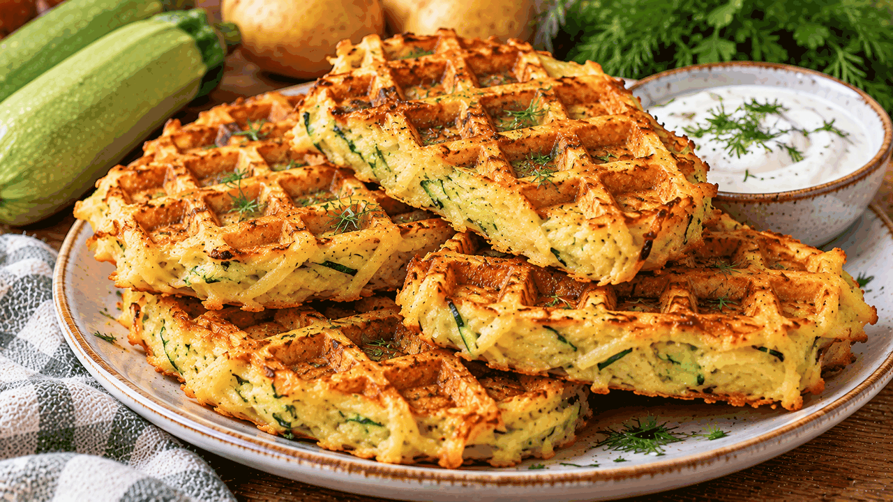 Кабачки больше не жарю кружочками: натираю с картошкой и готовлю румяные овощные вафли Как приготовить румяные овощные вафли из кабачк...