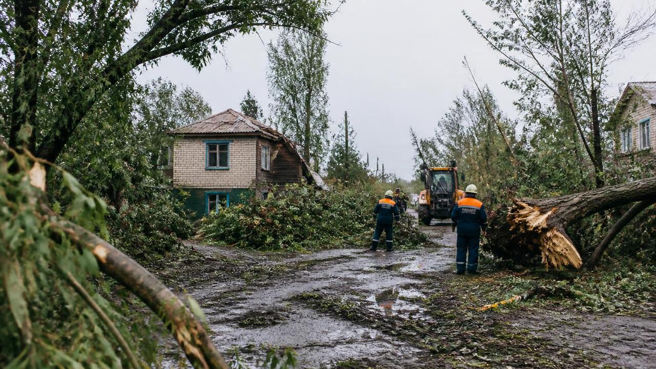 В Чистополе продолжают устранять последствия ст...