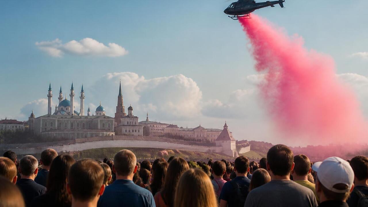 На празднике «Я выбираю небо» семья узнала пол ребенка с помощью вертолета На празднике «Я выбираю небо» семья Мансуровых ...