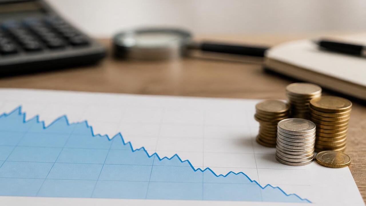 Средний срок потребкредита в июле снизился на 14,4% Финансовая иллюстрация с графиком снижения и мо...