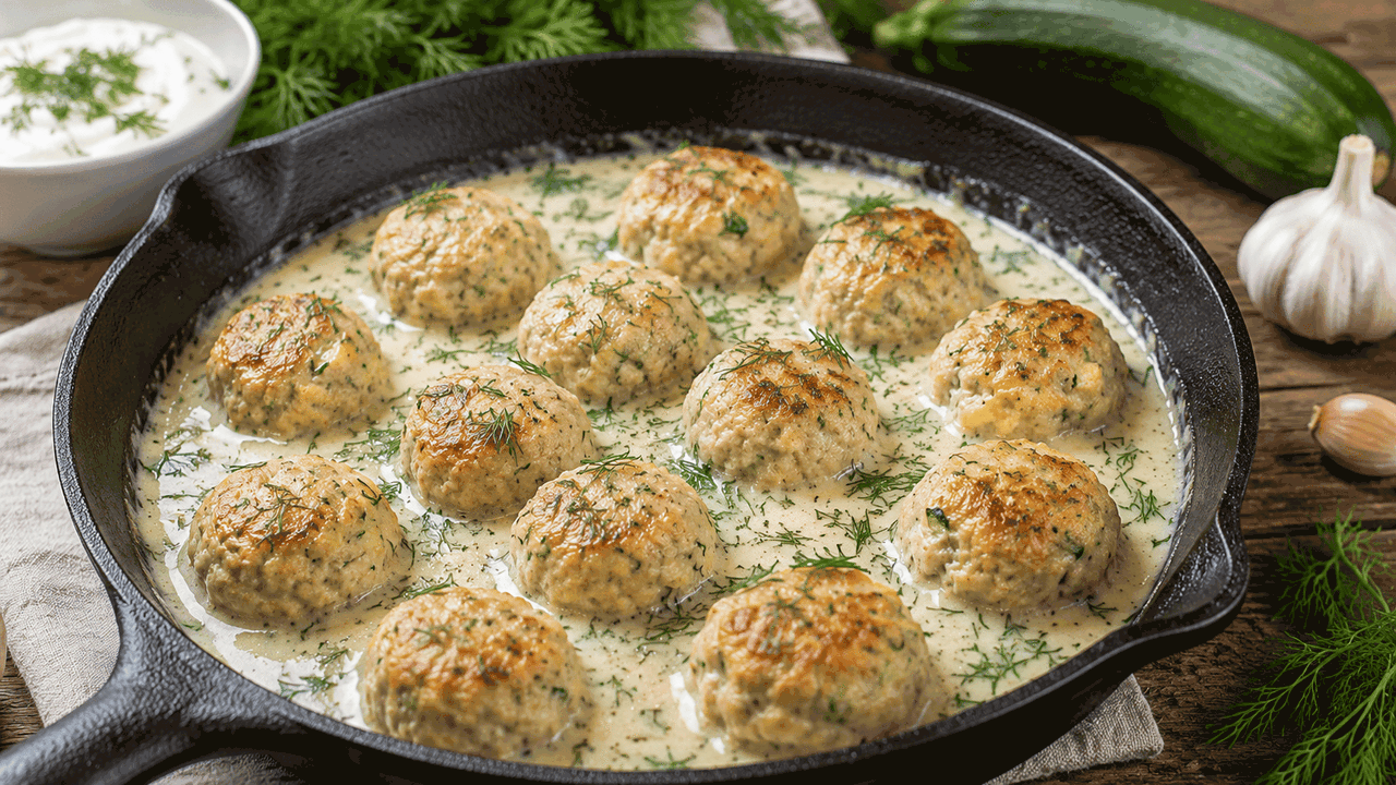 Фрикадельки из курицы с кабачком получаются мяг...