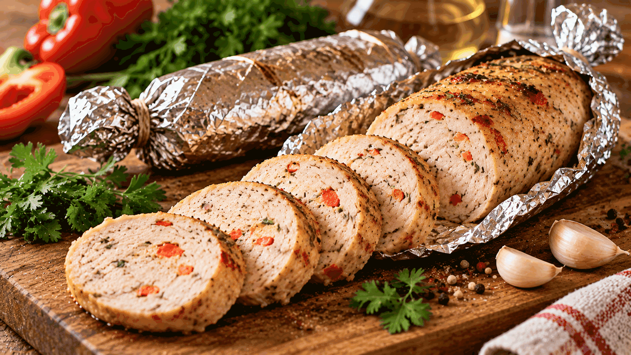 Как приготовить сочную домашнюю колбасу из кури...