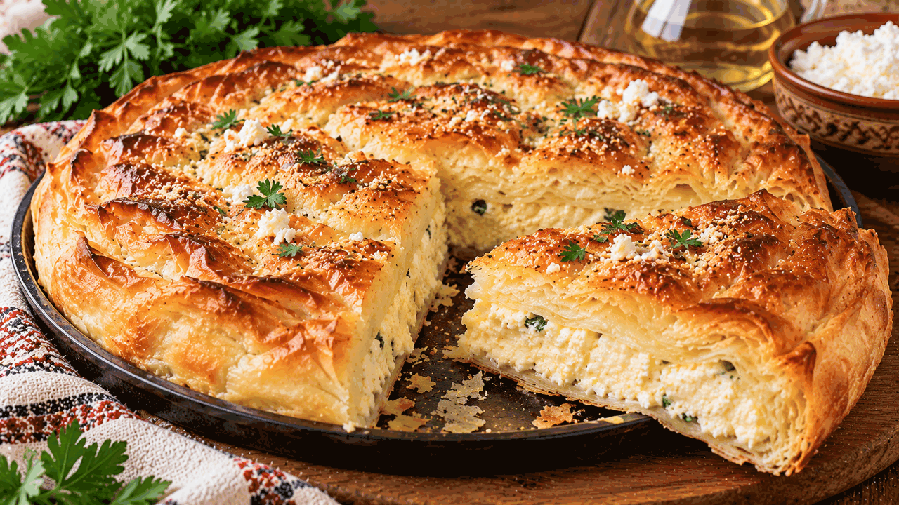 Как приготовить сербскую гибаницу с сыром из го...