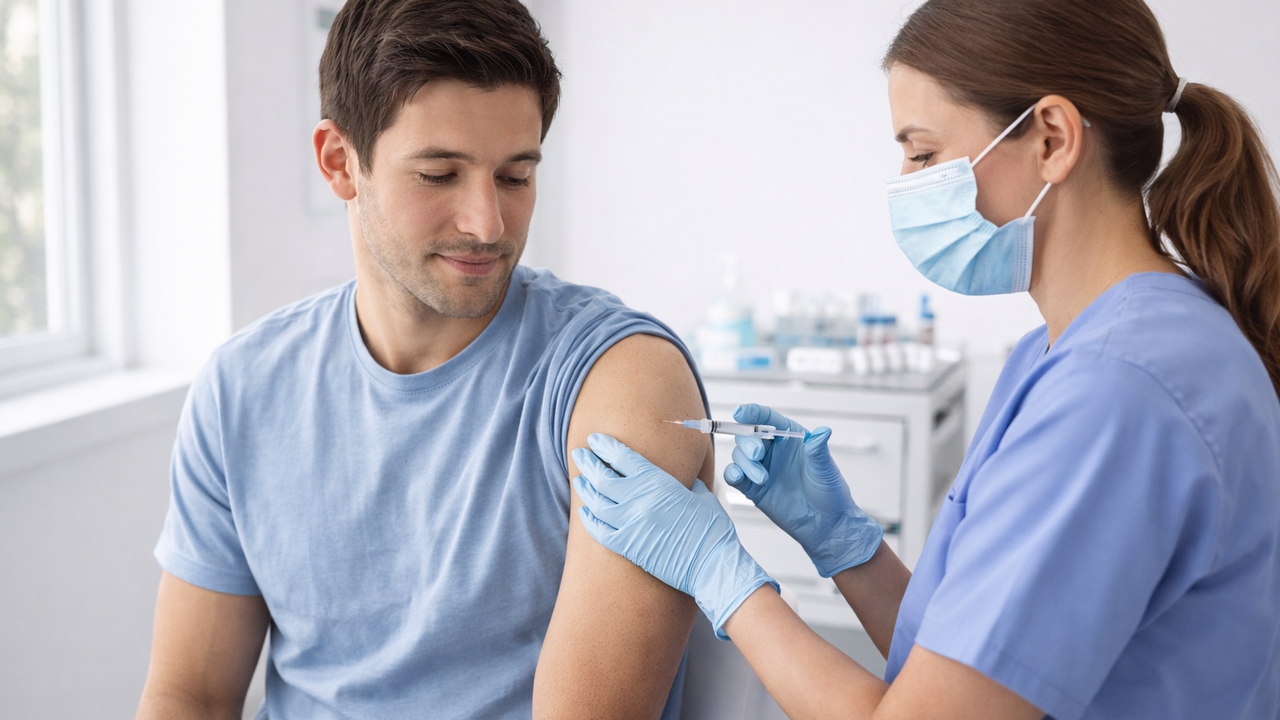 Вакцинацию против гриппа необходимо проводить з...