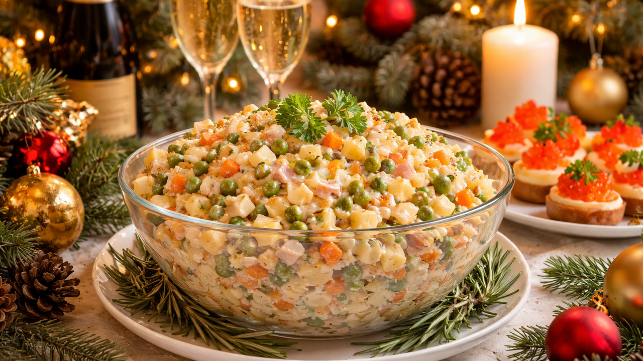 В 2025 году стоимость салата оливье для четырёх...