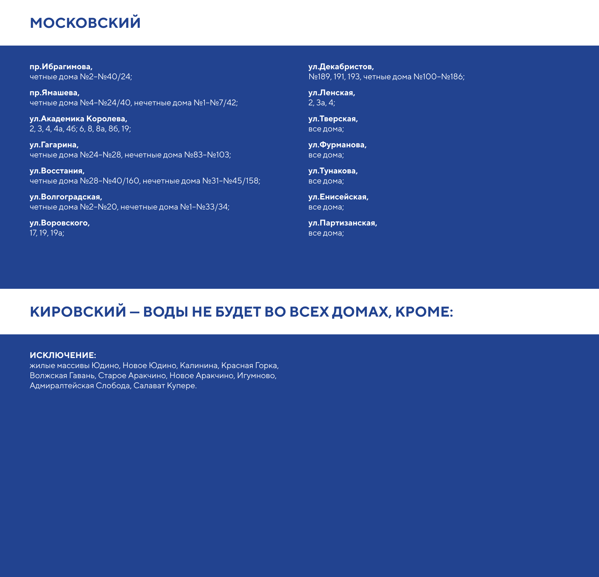 Почти половина Казани останется без воды на 3 дня: опубликован полный  список адресов | 19.10.2023 | Казань - БезФормата