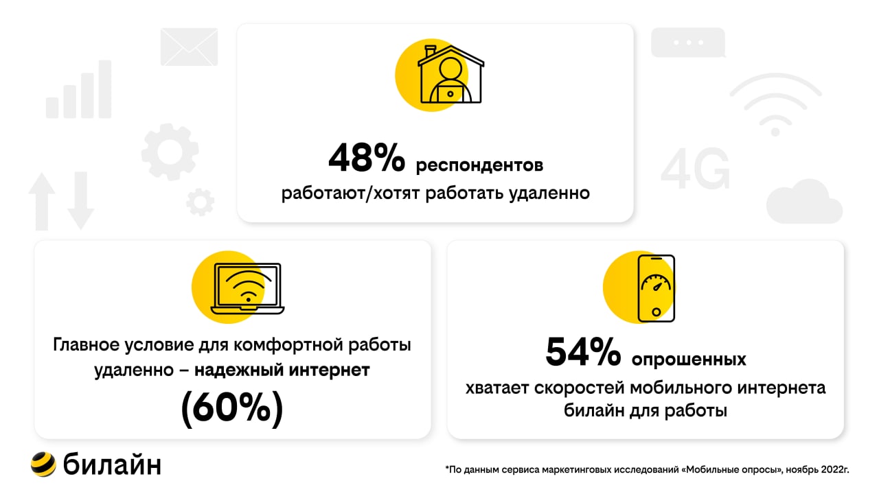 Каждому второму опрошенному казанцу хватает скоростей мобильного интернета  для работы из дома – исследование билайн