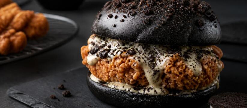 KFC и Oreo выпустили в Китае куриный бургер с шоколадными булочками KFC и Oreo выпустили в Китае куриный бургер с ш...