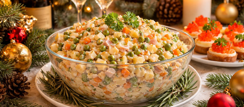 В 2025 году стоимость салата оливье для четырёх...