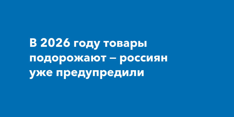 В 2026 году товары подорожают — россиян уже предупредили