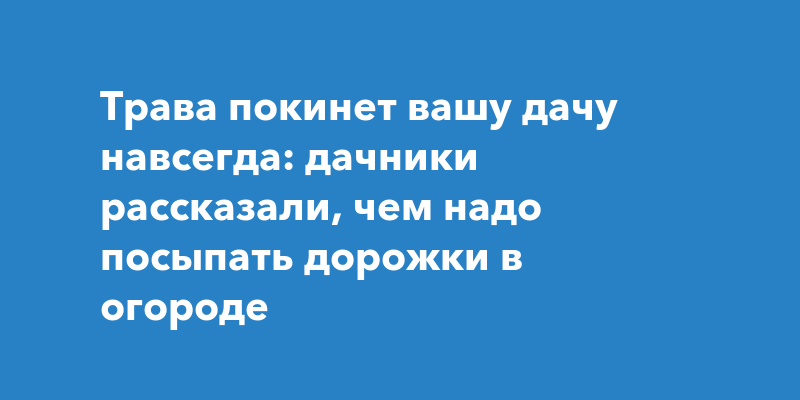 Трава покинет вашу дачу навсегда: дачники рассказали, чем надо посыпать .